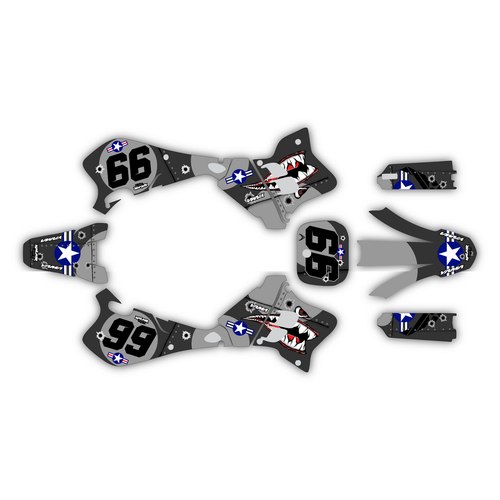 yamaha yz250 graphics kit 1993-1995 predator series smoke