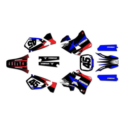 yamaha yz125 graphics kit 1996-2001 division series red-blue