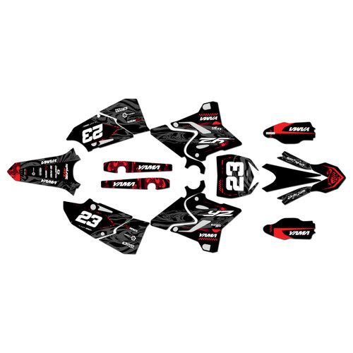 yamaha yz125 graphics kit 2015-2021 acid series red