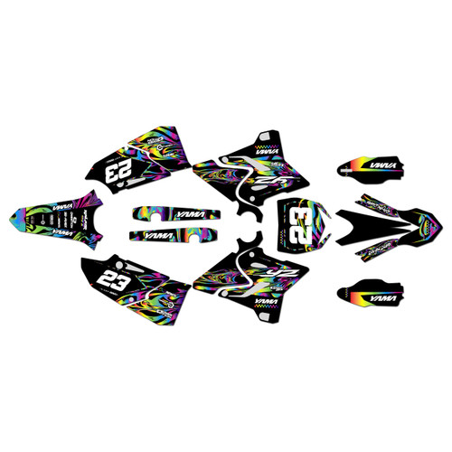 yamaha yz125 graphics kit 2015-2021 acid series rainbow