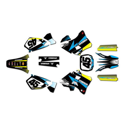 yamaha yz250 graphics kit 1996-2001 division series cyan