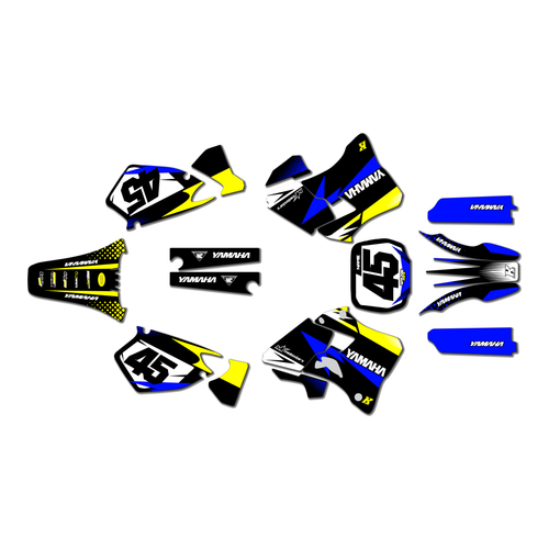 yamaha yz250 graphics kit 1996-2001 division series yellow