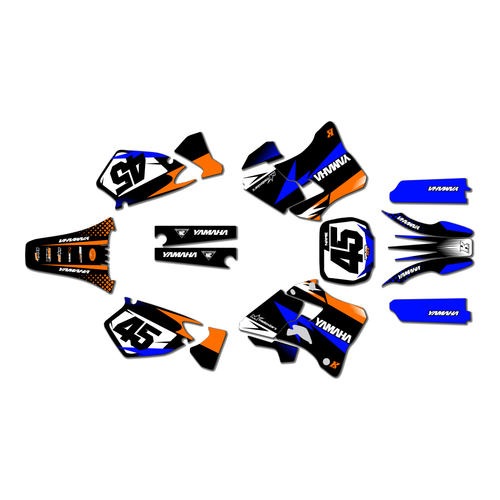 yamaha yz250 graphics kit 1996-2001 division series orange