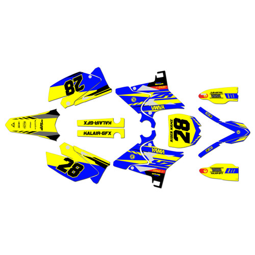 yamaha yz250u graphics kit 2002-2014 factory series yellow