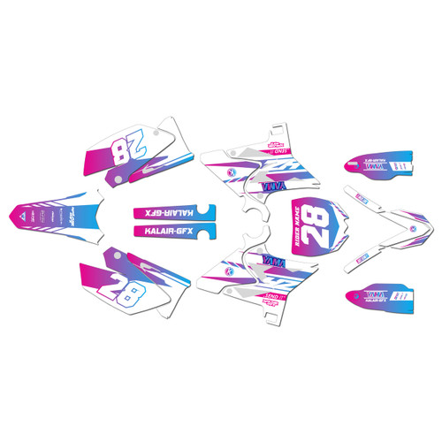 yamaha yz250u graphics kit 2002-2014 factory series magenta