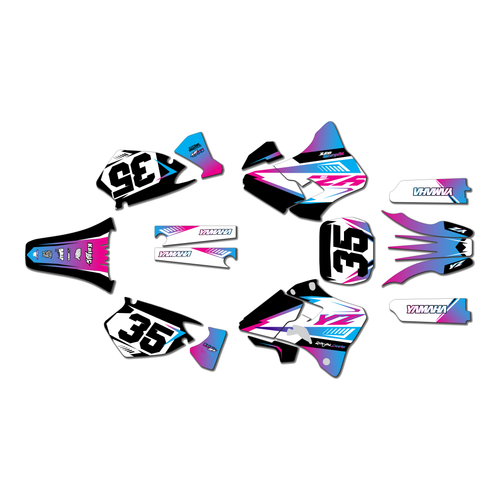 yamaha yz250 graphics kit 1996-2001 dream series cyan