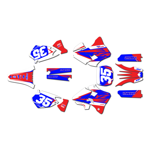 yamaha yz250 graphics kit 1996-2001 dream series red