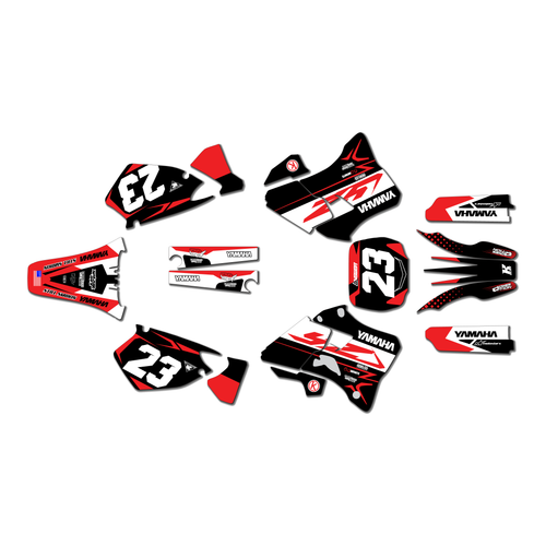 yamaha yz250 graphics kit 1996-2001 evader series red