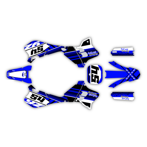 yamaha yz125 graphics kit 1993-1995 split series blue-shift