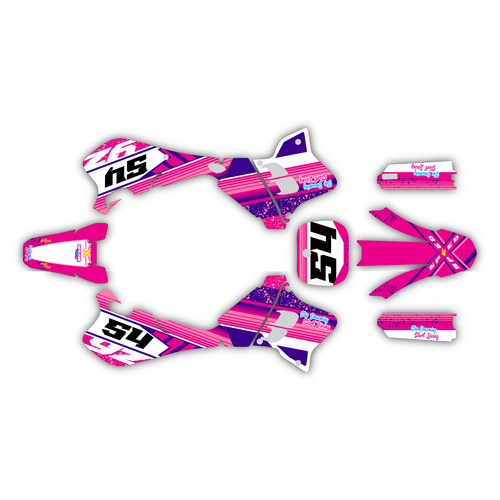 yamaha yz250 graphics kit 1993-1995 split series pink