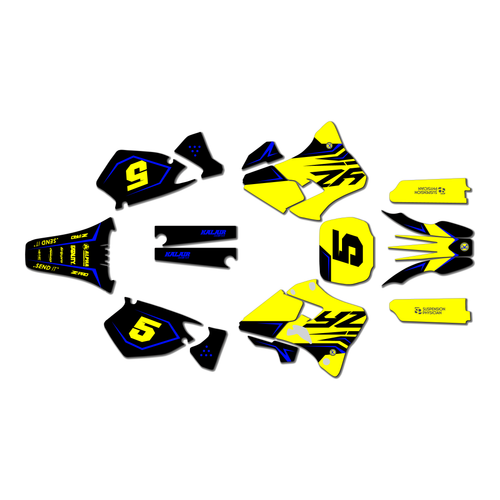 yamaha yz250 graphics kit 1996-2001 future series yellow