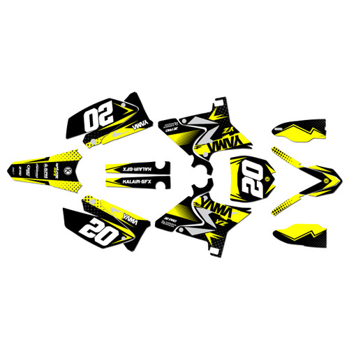 yamaha yz250u graphics kit 2002-2014 spear series yellow