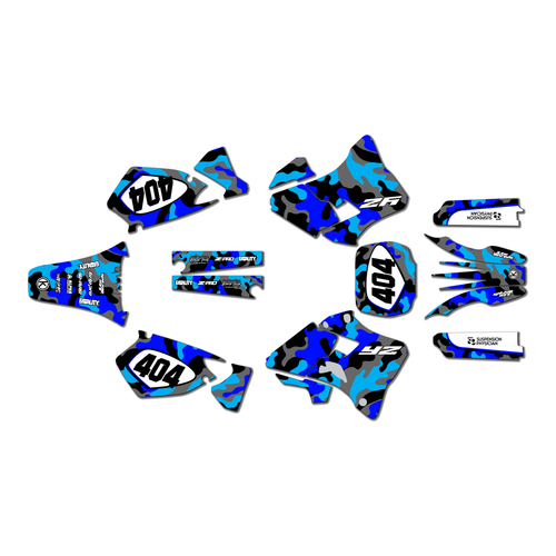 yamaha yz125 graphics kit 1996-2001 invasion series blue