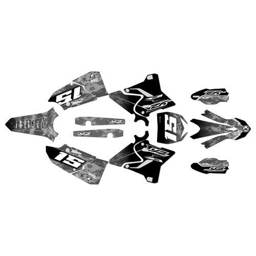 yamaha yz125 graphics kit 2015-2021 cyberware series white