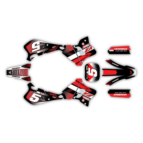 yamaha yz250 graphics kit 1993-1995 turbo series red