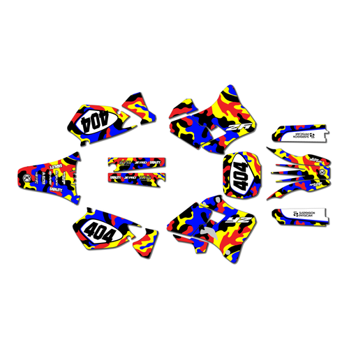 yamaha yz250 graphics kit 1996-2001 invasion series red