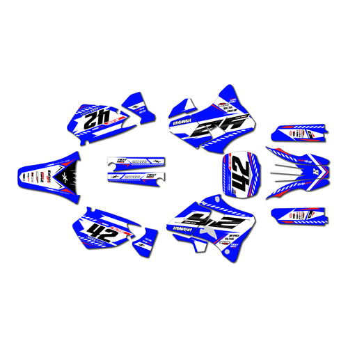 yamaha yz125 graphics kit 1996-2001 lethal series blue