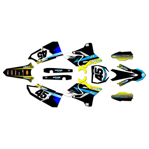 yamaha yz125 graphics kit 2015-2021 division series yellow