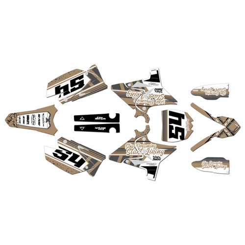 yamaha yz250u graphics kit 2002-2014 split series tan