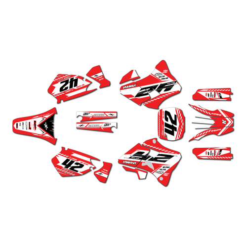 yamaha yz250 graphics kit 1996-2001 lethal series red