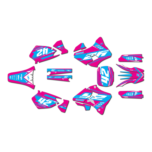 yamaha yz250 graphics kit 1996-2001 lethal series magenta