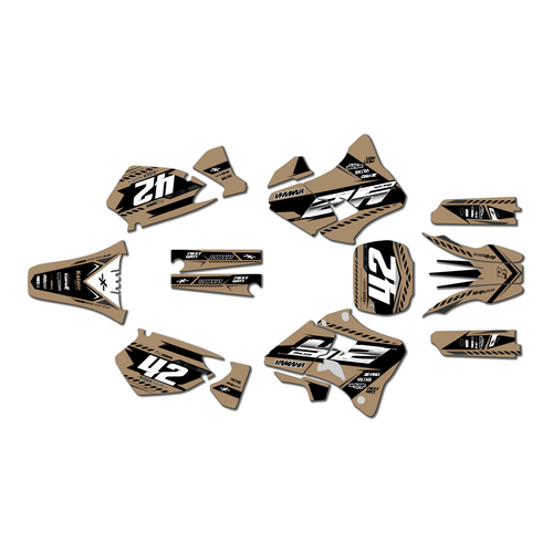 yamaha yz250 graphics kit 1996-2001 lethal series tan