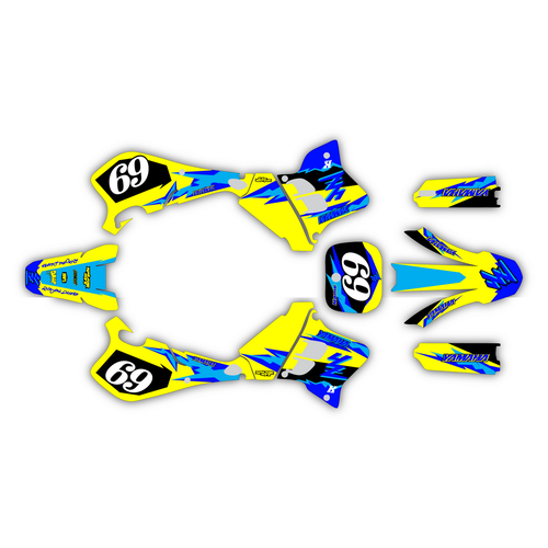 yamaha yz250 graphics kit 1993-1995 vintage series yellow