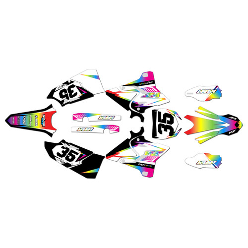 yamaha yz125 graphics kit 2015-2021 dream series rainbow