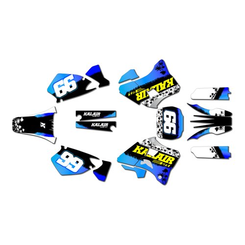 yamaha yz125 graphics kit 1996-2001 paradise series blue