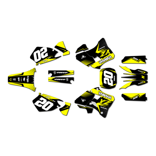 yamaha yz125 graphics kit 1996-2001 spear series yellow