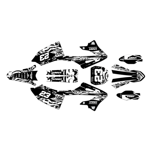 yamaha yz125 graphics kit 2022-2026 acid series white