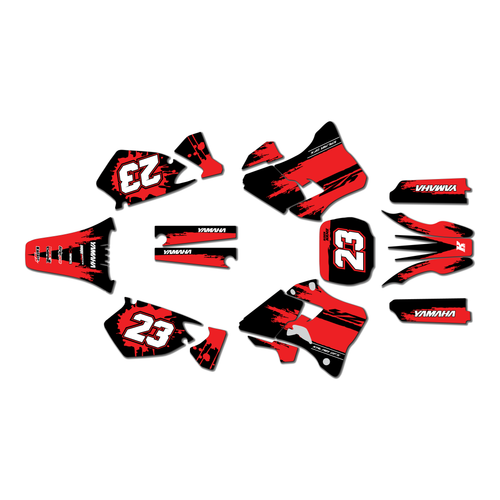yamaha yz250 graphics kit 1996-2001 splash series red
