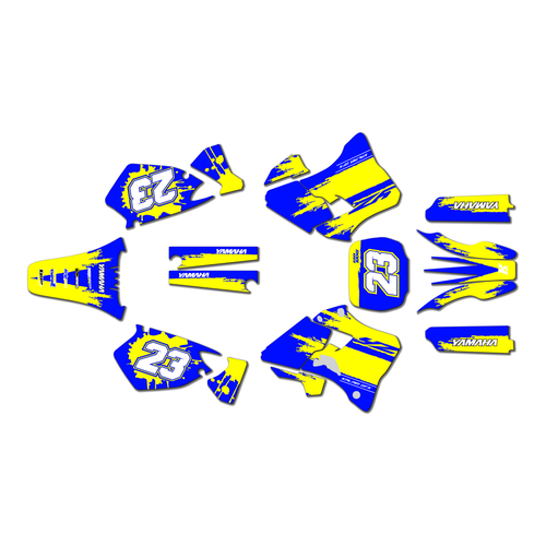 yamaha yz250 graphics kit 1996-2001 splash series yellow