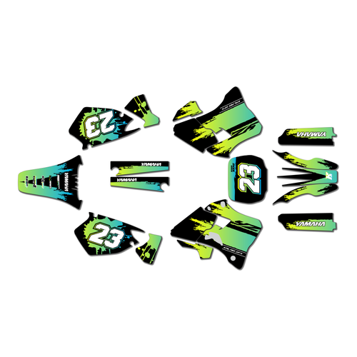 yamaha yz125 graphics kit 1996-2001 splash series lime