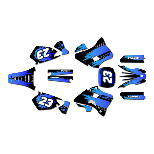yamaha yz125 graphics kit 1996-2001 splash series blue-shift