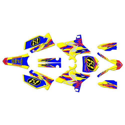 yamaha yz250u graphics kit 2002-2014 vintage series krazy
