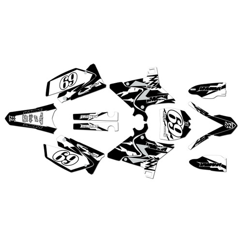 yamaha yz250u graphics kit 2002-2014 vintage series white