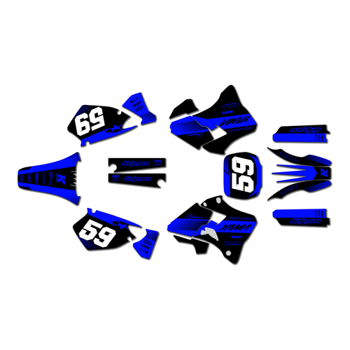 yamaha yz125 graphics kit 1996-2001 swift series blue