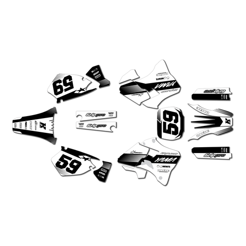 yamaha yz250 graphics kit 1996-2001 swift series white