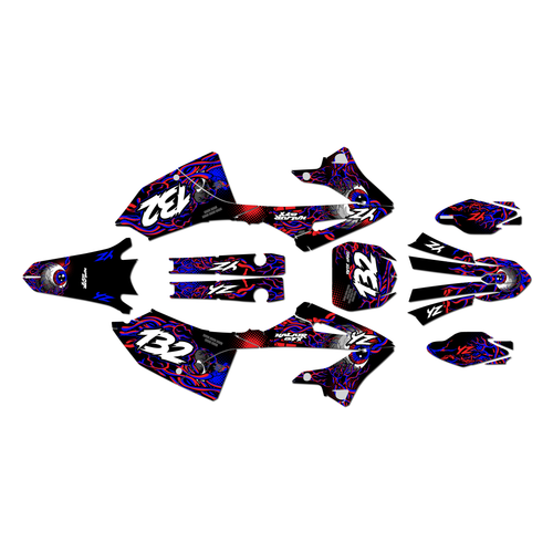 yamaha yz125 graphics kit 2022-2026 core series red