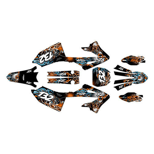 yamaha yz125 graphics kit 2022-2026 core series orange