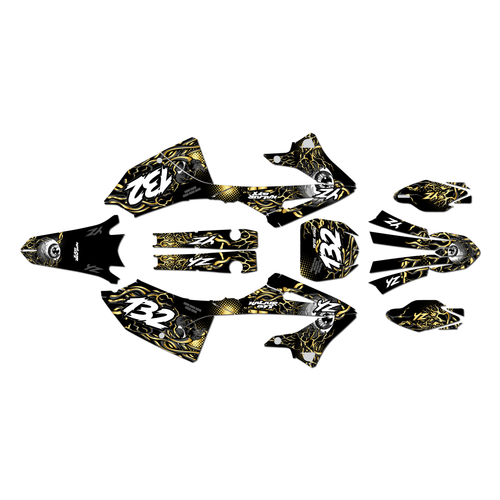 yamaha yz125 graphics kit 2022-2026 core series gold