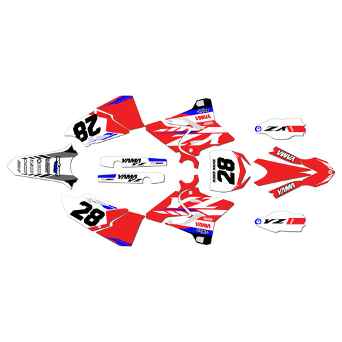 yamaha yz125 graphics kit 2015-2021 factory series red