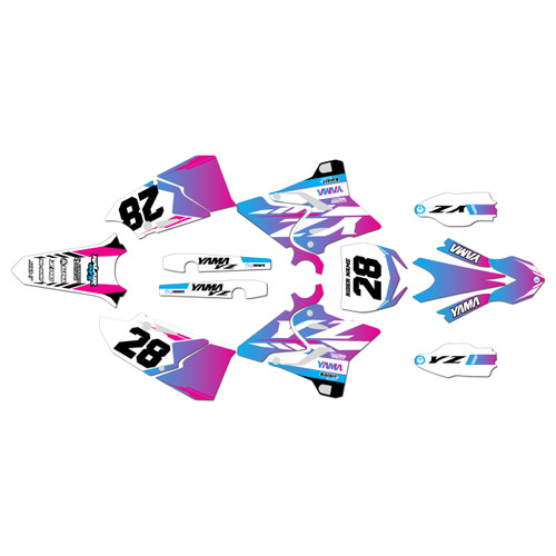yamaha yz125 graphics kit 2015-2021 factory series pink-fade