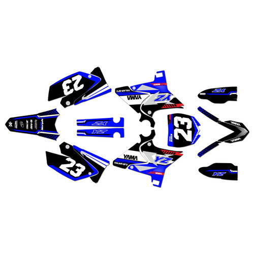 yamaha yz250u graphics kit 2002-2014 viper series blue