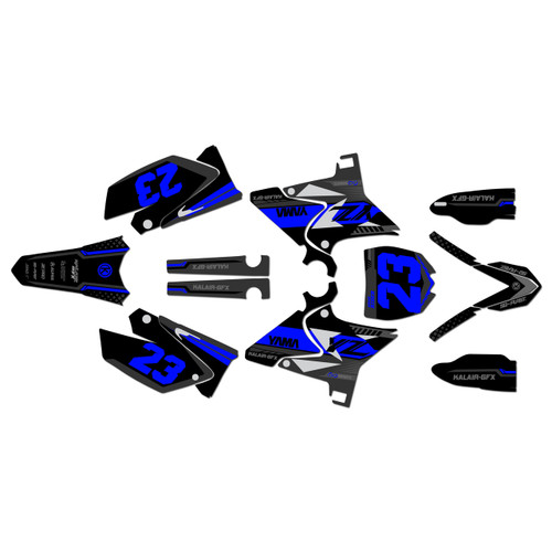 yamaha yz250u graphics kit 2002-2014 viper series blue-shift