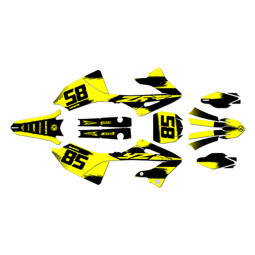 yamaha yz125 graphics kit 2022-2026 drag series yellow