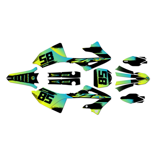 yamaha yz125 graphics kit 2022-2026 drag series lime