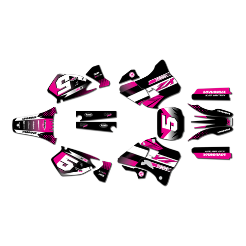 yamaha yz250 graphics kit 1996-2001 turbo series pink