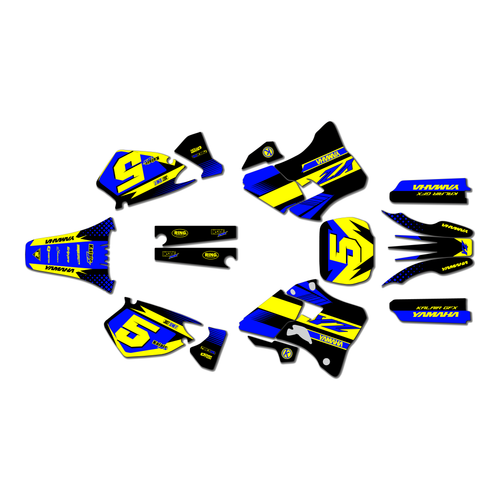 yamaha yz250 graphics kit 1996-2001 turbo series yellow